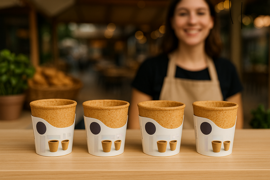 Edible coffee cup product
