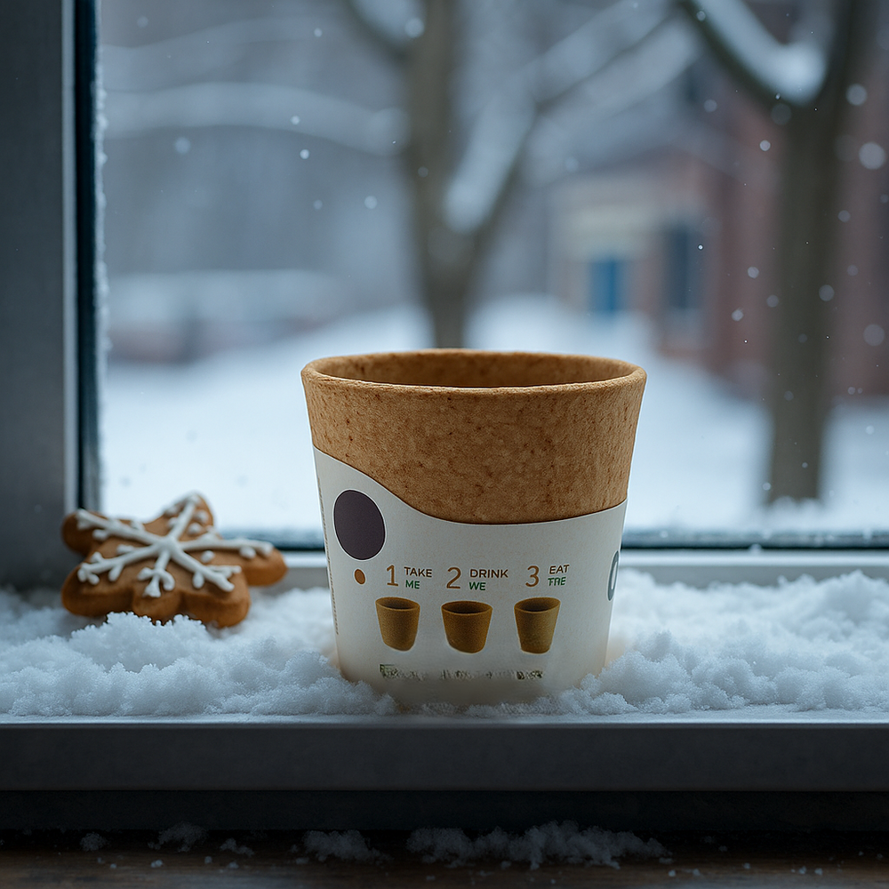 Crunch Lane edible cups in use