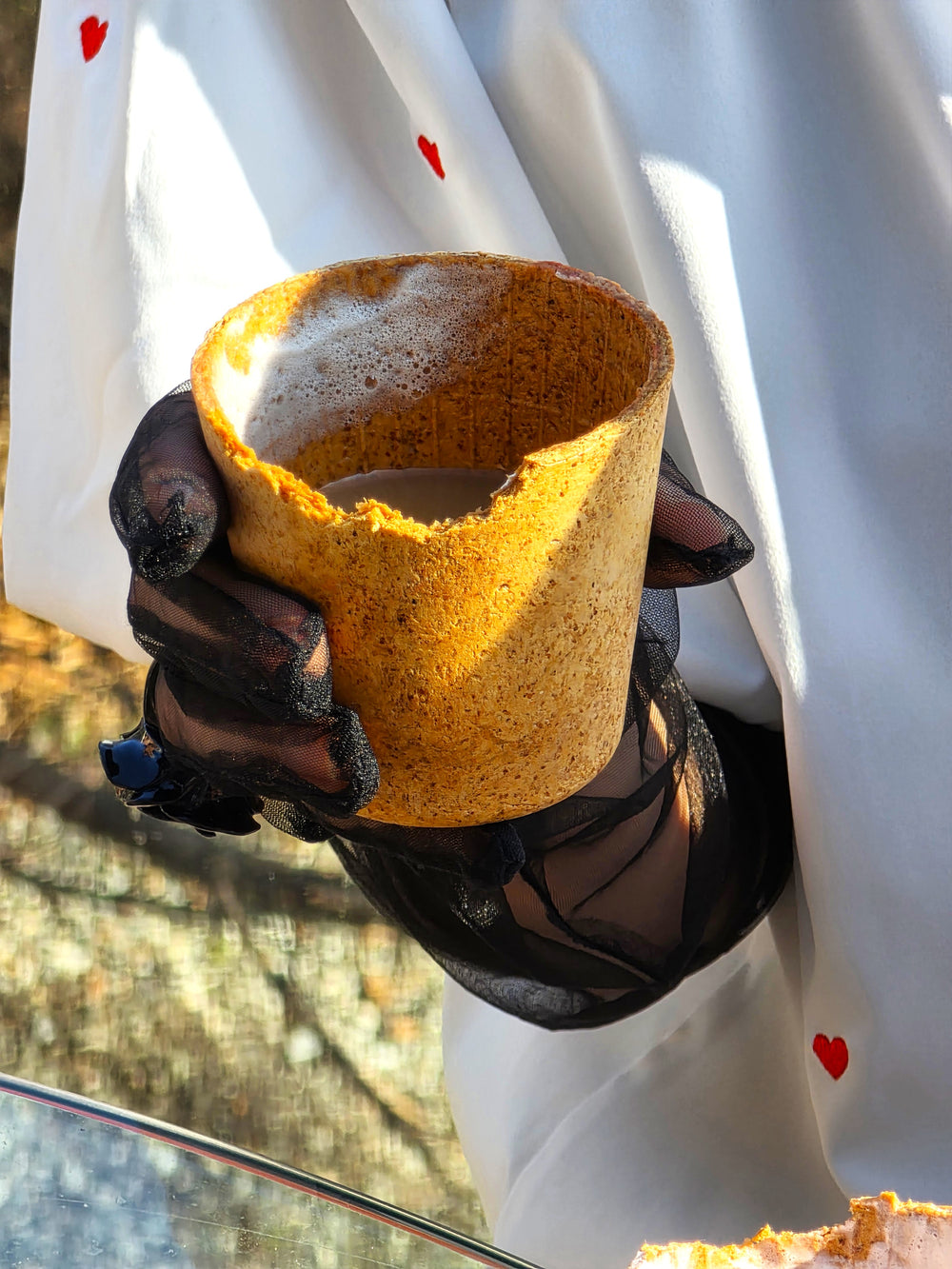 Crunch Lane edible cups in use